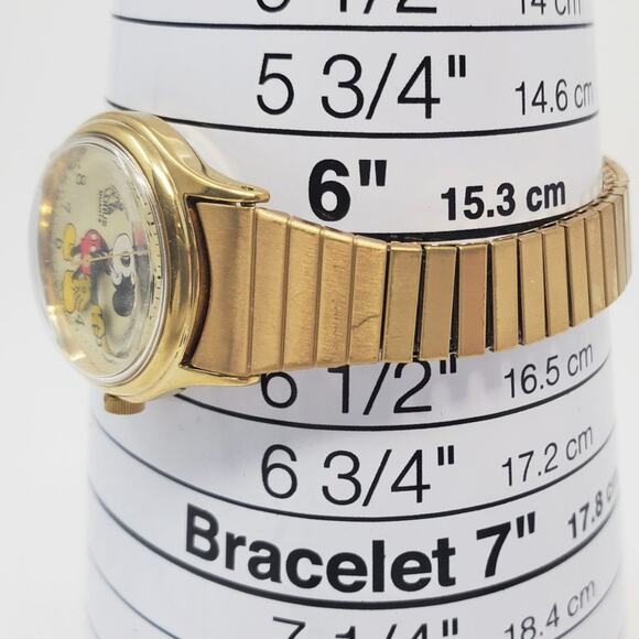 Disney X Lorus Mickey Mouse Gold-Tone Analog Watch - Rare Left-Facing Mickey! - Picture 13 of 13